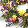 J'FLORU Spring Wreath 24 Inch Summer Wreaths for Front Door Artificial Flower Wreath with Daisy and Lavender for Indoor Outdoor and Easter Celebration