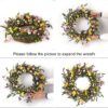 J'FLORU Spring Wreath 24 Inch Summer Wreaths for Front Door Artificial Flower Wreath with Daisy and Lavender for Indoor Outdoor and Easter Celebration