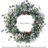J'FLORU Christmas Wreaths for Front Door 20 Inch Artificial Christmas Wreath White Winter Wreath with Berries Pine Cones Pine Needles for Xmas Winter Holidays