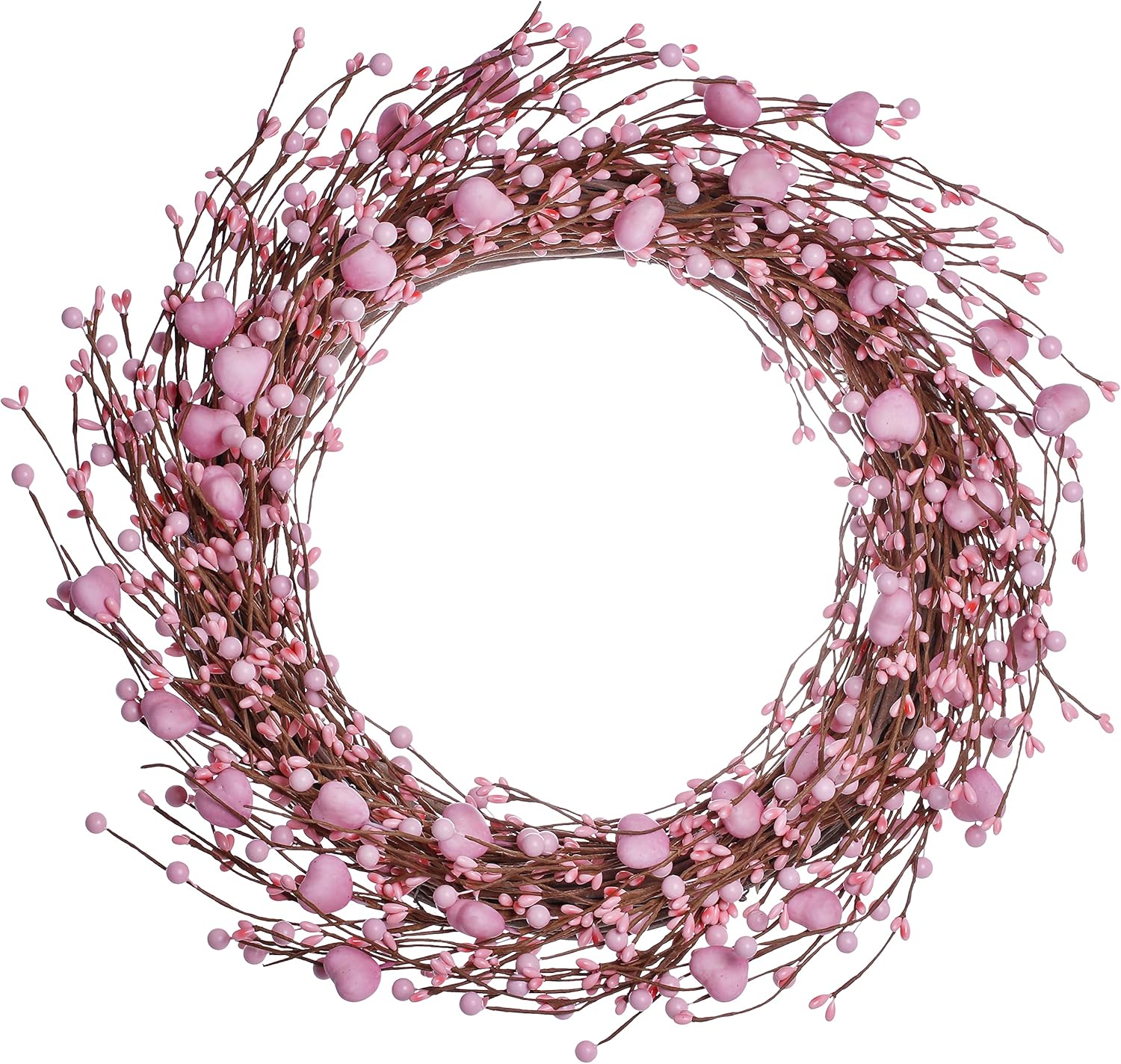 16 (1) J'FLORU Pink Valentine’s Day Wreaths for Front Door 20 Inch Valentines Day Wreath Valentines Wreath with Cute Hearts and Berries Valentine’s Day Gifts Anniversary Wedding Decorations