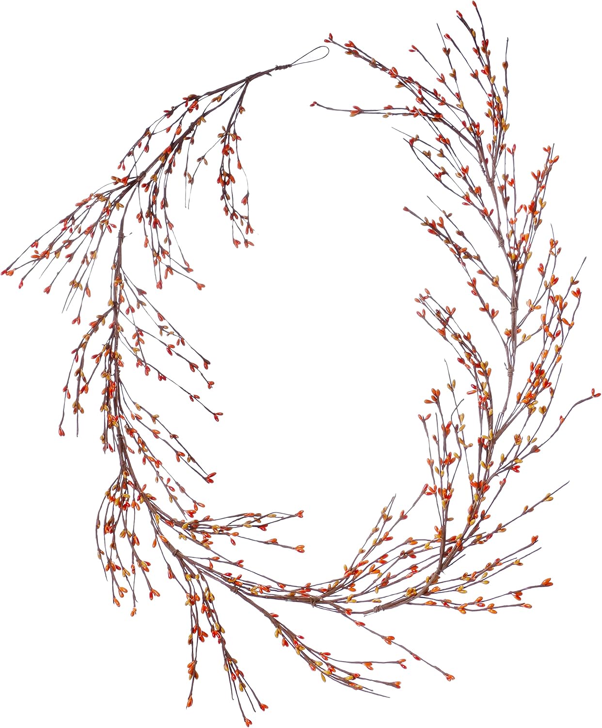 J'FLORU Fall Pip Berry Garland - 5FT Artificial Autumn Decor (OrangeYellow)