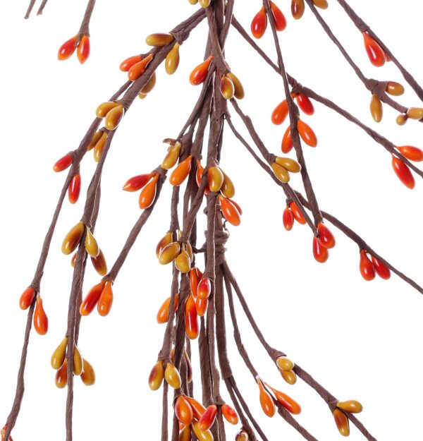 J'FLORU Fall Pip Berry Garland - 5FT Artificial Autumn Decor (OrangeYellow)