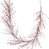 J'FLORU Valentines Day Decorations 4.5FT Artificial Valentine’s Day Garland Pink White Berry Garlands with Pink Hearts for Valentine Wedding Anniversary Party Decor