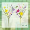 J'FLORU Artificial Spring Flowers 18 Pack Spring Floral Picks 17 Inch Flower Stems with Colorful Daisies and Forsythia for Spring Summer Easter Flower Arrangements Centerpieces