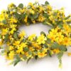 J'FLORU Artificial Spring Wreath 22 Inch Summer Wreaths for Front Door Yellow Daisy Wreath for Indoor Outdoor Home Decor and Easter Celebration