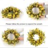 J'FLORU Artificial Spring Wreath 22 Inch Summer Wreaths for Front Door Yellow Daisy Wreath for Indoor Outdoor Home Decor and Easter Celebration