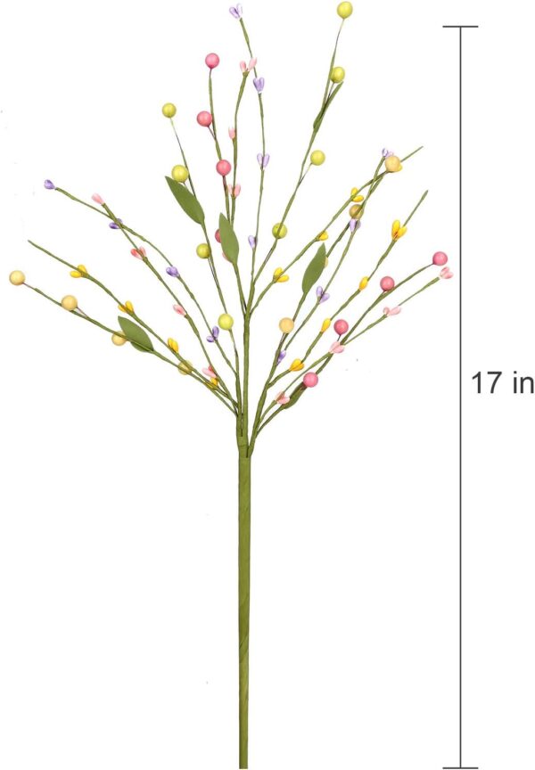 J'FLORU 6 pcs Spring Berry Stems, Artificial Berry Picks Easter Stems for Home Centerpiece Vase Windowsill Decor and Easter Celebration,Suitable for All Seasons