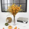30 (3) J'FLORU Fall Flower Decorations 12 Pack Autumn Floral Picks Artificial Forsythia Flowers with Orange Daisies for Floral Arrangements Harvest Festival Thanksgiving Day Decor