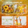 30 (6) J'FLORU Fall Flower Decorations 12 Pack Autumn Floral Picks Artificial Forsythia Flowers with Orange Daisies for Floral Arrangements Harvest Festival Thanksgiving Day Decor