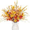 31 (1) J'FLORU Artificial Fall Flowers 12 Pack Fall Floral Picks 17 Inch Autumn Flower Stems for Thanksgiving Harvest Vases Centerpieces Flower Arrangements