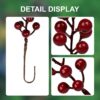 32 (7) J'FLORU 50 Pack Christmas Tree Decorations 6.5 Inch Artificial Berry Stems Red Berry Picks for Xmas Winter Christmas Tree Ornaments Centerpieces Flower Arrangements