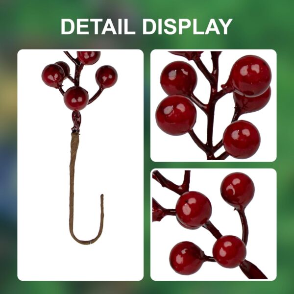 32 (7) J'FLORU 50 Pack Christmas Tree Decorations 6.5 Inch Artificial Berry Stems Red Berry Picks for Xmas Winter Christmas Tree Ornaments Centerpieces Flower Arrangements