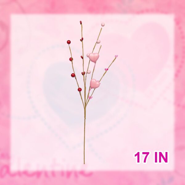 33 (5) J'FLORU Valentine's Day Gifts Valentines Day Decorations 24 Pack Pink Heart Shaped Berry Picks with Red Berries for Valentines Day Wedding Candlelight Dinner Anniversary