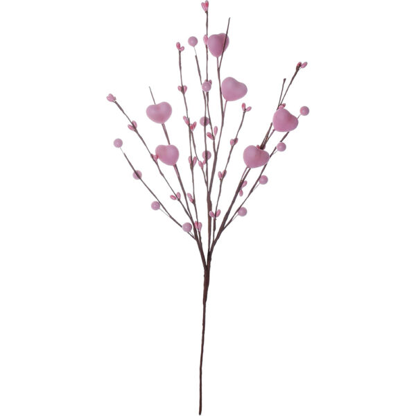 35 J'FLORU Valentine’s Day Gifts,6 Pack Valentines Day Picks Berry Stems with Pink Hearts for Valentine Decor Anniversary Wedding Decorations(Pink)