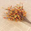 40 (4) J'FLORU Artificial Fall Decorations for Home 12 Pack Fall Floral Picks 17 Inch Orange Berry Stems for Autumn Flower Arrangement Centerpieces Thanksgiving Decor