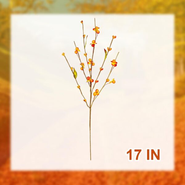 40 (6) J'FLORU Artificial Fall Decorations for Home 12 Pack Fall Floral Picks 17 Inch Orange Berry Stems for Autumn Flower Arrangement Centerpieces Thanksgiving Decor