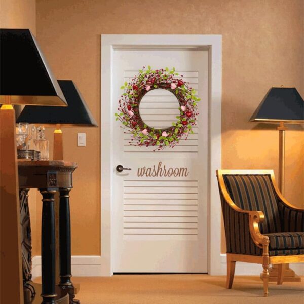 J'FLORU Valentine's Day Wreaths for Front Door 20 Inch Valentines Day Wreath Valentine Door Wreath with Pink Red Hearts and Berries Valentines Day Gifts Anniversary Wedding Decorations